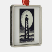 Cape Cod Massachusetts vuurtoren maan Metalen Ornament (Rechts)