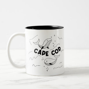 Cape Cod Massachusetts Walvissen Tweekleurige Koffiemok