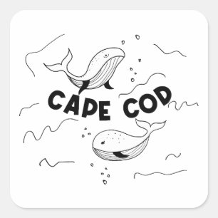 Cape Cod Massachusetts Walvissen Vierkante Sticker