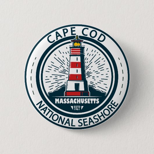 Cape Cod National Seashore Massachusetts Badge Ronde Button 5,7 Cm (Voorkant)
