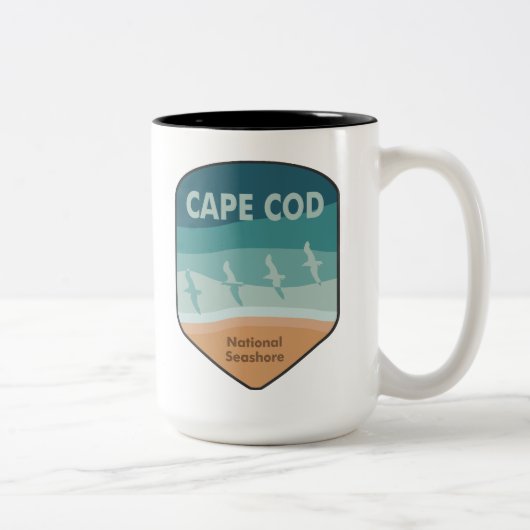 Cape Cod National Seashore Massachusetts Seagulls Tweekleurige Koffiemok (Rechts)