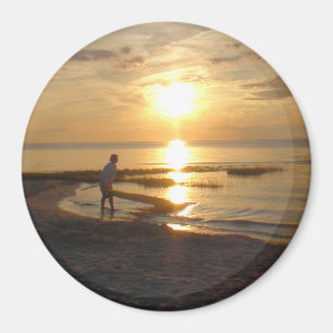 Cape Cod Ocean Beach Sunset Photo Magnet Magneet