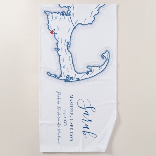 Cape Cod Persoonlijk Afscheid Als Meisje Weekend Strandlaken (Voorkant)