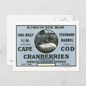 Cape Cod Plymouth Rock Brand Cranberry Label Briefkaart (Voorkant / Achterkant)