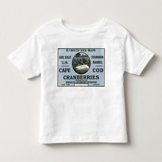 Cape Cod Plymouth Rock Brand Cranberry Label Kinder Shirts (Voorkant)
