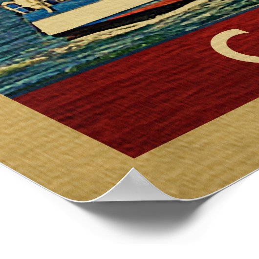 Cape Cod Poster Voilier Massachusetts Vintages (Coin)