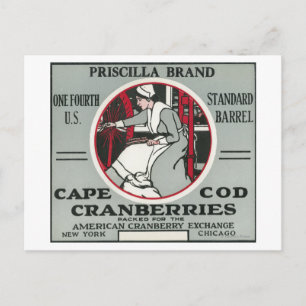 Cape Cod Priscilla Brand Cranberry Label Briefkaart