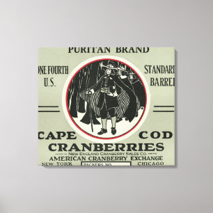 Cape Cod Puritan Brand Cranberry Label Canvas Afdruk