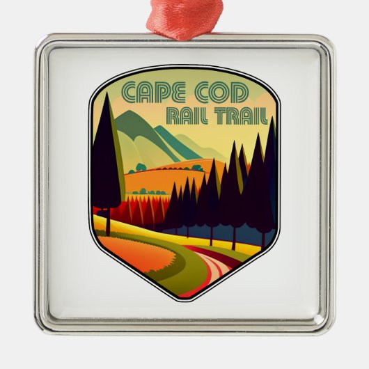 Cape Cod Rail Trail Kleuren Metalen Ornament (Voorkant)