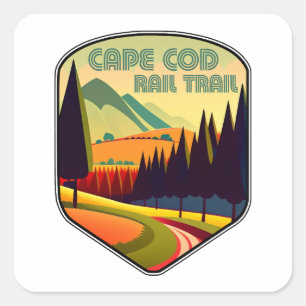 Cape Cod Rail Trail Kleuren Vierkante Sticker