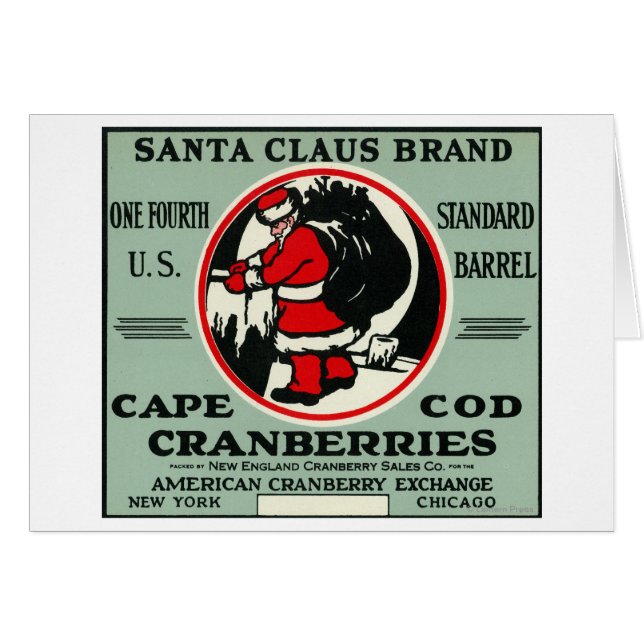 Cape Cod Santa Claus Marque Cranberry Étiquette (Devant horizontal)