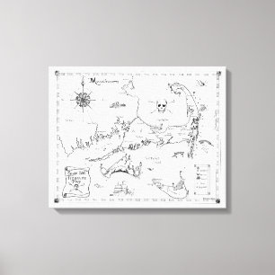 Cape Cod Schatkaart Canvas Afdruk