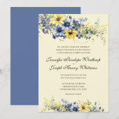 Cape Cod Soft Yellow Floral Faire-part de mariage (Devant / Derrière)