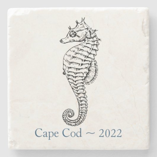Cape Cod Souvenir Onderzetter - Seahorse (Voorkant)