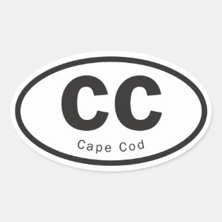 Cape Cod-sticker Ovale Sticker