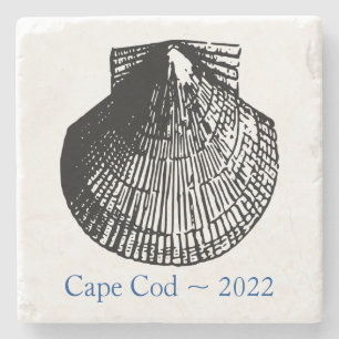 Cape Cod Stone Onderzetter - Scallop Shell