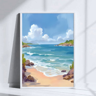 Cape Cod strand baai oceaan schilderij Poster