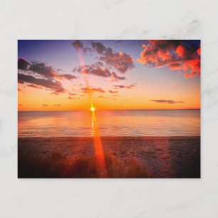 Cape Cod Strand Zonsondergang Foto Briefkaart