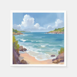 Cape Cod-strandbaai-oceaan-schilderij Servet