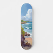 Cape Cod-strandbaanoceaan-schilderij Skateboard (Voorkant)
