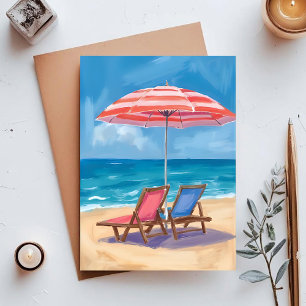 Cape Cod stranddag Waterverf Oceaan MA Briefkaart
