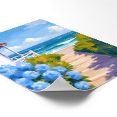 Cape Cod Strandpad | Hydrangea Kustschilderij Poster (Hoek)
