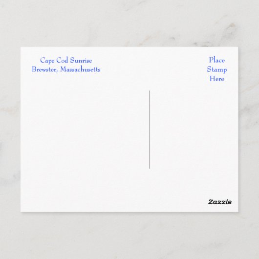 Cape Cod Sunrise Over Beach Brewster Carte postale (Dos)