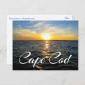 Cape Cod Sunset, Carte postale MA de Provincetown (Devant / Derrière)