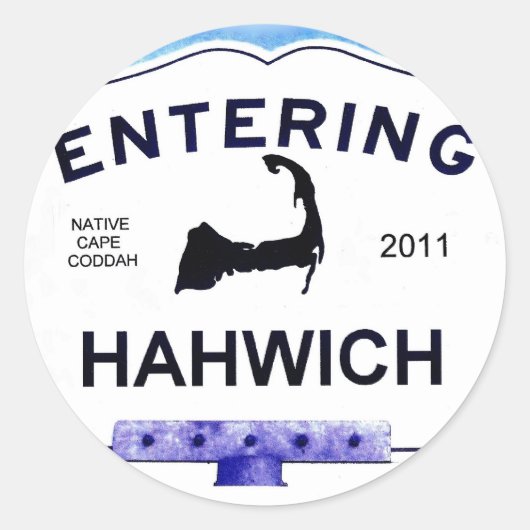 Cape Cod town, Hahwich (Harwich tot 'buitenstaande Ronde Sticker (Voorkant)