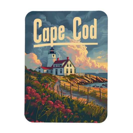 Cape Cod-Vintage Magneet (Verticaal)