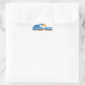 Cape Cod "Waves"-ontwerp. Ronde Sticker (Tas)