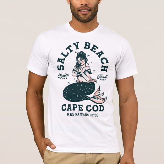 Cape Cod Zeemeermin Shirt Mannen Vrouwen Duik Bar  (Voorkant)