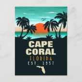 Cape Coral Florida Beach Retro Sunset Souvenirs Briefkaart (Voorkant)