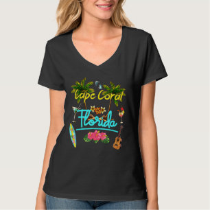 Cape Coral Florida Beach Summer Palm Surf Sun set T-shirt
