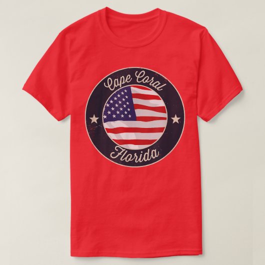 Cape Coral - T-shirt Souvenir Floride patriotique (Design devant)