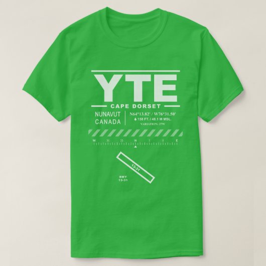 Cape Dorset Airport YTE T-shirt (Design voorkant)