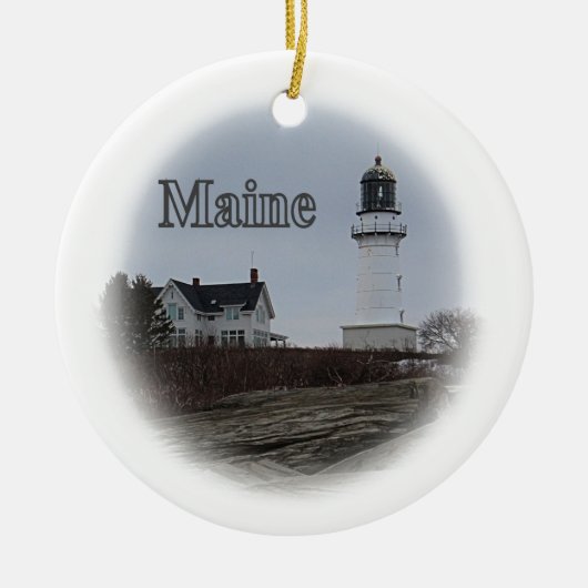 Cape Elizabeth Lighthouse Keramisch Ornament (Voorkant)