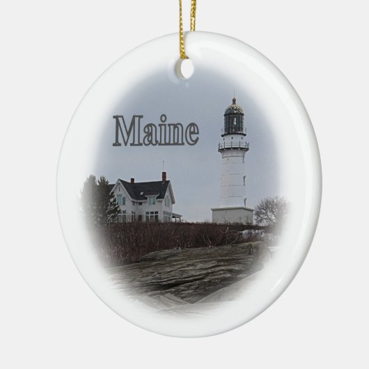 Cape Elizabeth Lighthouse Keramisch Ornament (Links)
