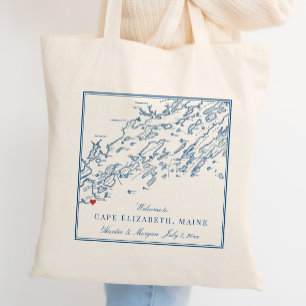 Cape Elizabeth Maine Bestemming Bruiloft Welkom Tote Bag
