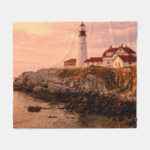 Cape Elizabeth   Portland Head Light   Maine Fleece Deken