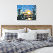 Cape Fear Memorial Bridge Wilmington NC Canvas Afdruk (Insitu (Slaapkamer))