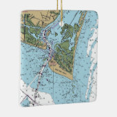 Cape Fear NC Chart Keramisch Ornament (Rechts)