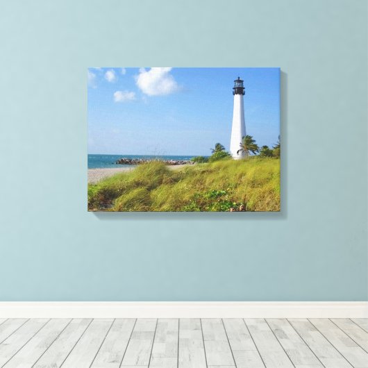 Cape Florida Lighthouse Canvas Afdrukken (Insitu (Houten vloer))
