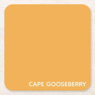 Cape Gooseberry gele kleurnaam Vierkante Kartonnen Onderzetter