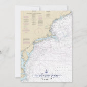 Cape Hatteras Authentic Nautical Wedding Kaart (Achterkant)