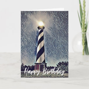 Cape Hatteras Lighthouse Buitenbanken OBX Birthday Kaart