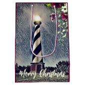 Cape Hatteras Lighthouse Buitenbanken OBX Kerstmis Medium Cadeauzakje (Achterkant)