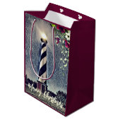 Cape Hatteras Lighthouse Buitenbanken OBX Kerstmis Medium Cadeauzakje (Achterkant Gekanteld)
