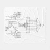 Cape Hatteras Lighthouse Lantern Room Blueprint Fleece Deken (Voorkant (Horizontaal))