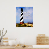 Cape Hatteras Lighthouse Poster Tekst buitenbanken (Keuken)